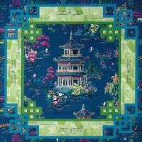 Tapis de Mahjong Chinoiserie Garden, Tuiles de Mahjong Américaines 160, Coque Acrylique Vert Jade, Mahjong Ocean Wind pour Décoration Intérieure et Soirées Jeux