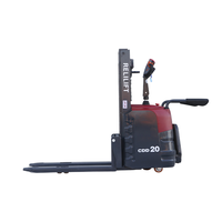 Gerbeur électrique RELILIFT CDD15 de 1,5 tonne avec déplaceur latéral hydraulique, batterie au plomb-acide, pneus en polyuréthane |   Hauteur de fourche 85 mm