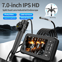 Alta Calidad 2-Way 180 °   Endoscopio Industrial Rotatorio para Vehículos, Cámara de Inspección HD, Boroscopio Impermeable IP67 de 6.0 mm, Pantalla IPS de 7 Pulgadas