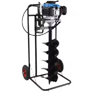 Piccolo carrello del fertilizzante della benzina per la piantatura agricola del frutteto del palo di perforazione del foro del foro che guida il prodotto della coclea - Product Image 3