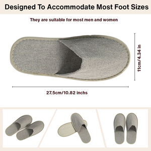 Pantuflas de Hotel Ecológicas Biodegradables de Lino, Material Natural, Pantuflas Desechables para Huéspedes, Amenidades Sostenibles para Resorts y Spas - Product Image 2