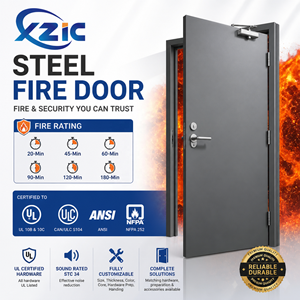 Puerta de metal hueca personalizada con certificación UL de 1 a 3 horas, puerta cortafuego UL, Marco <span class=keywords><strong>HM</strong></span>, puertas comerciales - Product Image 5