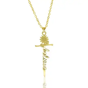 Kreuz Halskette Hoffnung glauben Anhänger Halskette Religiöser Schmuck Gold Kreuz Halskette für Frauen