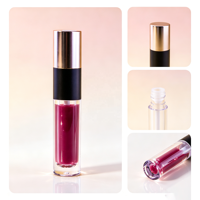 Gloss à lèvres liquide brillant scintillant, rouge à lèvres avec capuchon doré, tube transparent 5 ml, format voyage carré, couleurs personnalisées, maquillage teinté pour les lèvres, marque privée