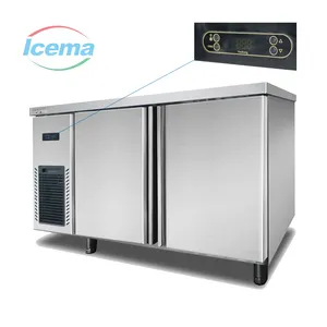 Congelador de refrigeración de aire comercial, pantalla de 2 puertas, equipo de refrigeración para tienda de alimentos frescos