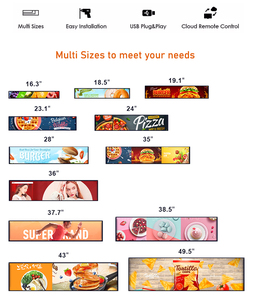 Samidisplay 23.1 inch media player hiển thị siêu rộng siêu thị Stretch Bar LCD màn hình quảng cáo cho siêu thị - Product Image 3