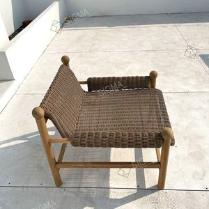 Chaise longue simple en teck <span class=keywords><strong>de</strong></span> haute qualité Sigma, style nouveau, en corde tressée, pour <span class=keywords><strong>jardin</strong></span> et terrasse - Product Image 4