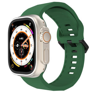 Bracelet de montre en silicone avec boucle en fer ondulée sport, adapté aux séries Apple Watch Ultra 9876543210 et SE - Product Image 4