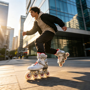 Pattini in Linea in Fibra di Carbonio <span class=keywords><strong>per</strong></span> <span class=keywords><strong>Adulti</strong></span>, Professionali a 3 Ruote, Slalom Freestyle, Pattini da Velocità con Ruote in PU Resistenti all'Usura <span class=keywords><strong>per</strong></span> Esterni - Product Image 3