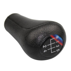 Poignée de levier de vitesse en cuir pour voiture BMW, 5 vitesses, avec logo coloré, design ergonomique - Product Image 1