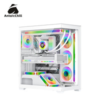 AntarcChill White Full Tower Panoramic Gaming Case Dual Chamber 360mm AIO E-ATX ATX MATX ITX USB 3.0