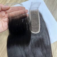 Highknight Cheveux Vierges avec Closure en Dentelle HD 2x6, Cheveux Vierges à Cuticules Alignées, Frontal en Dentelle HD Film 13*4 13*6 avec Bundles