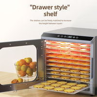 Nieuwe 10-laags Thuisgebruik Voedseldroger Machine Dehydrator Voor Mango Appelvlees Zeevruchten Groenten Met Plc En Pomponderdelen