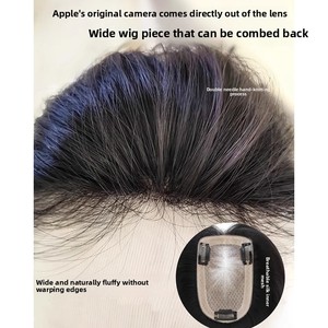 Peluca de cabello humano para <span class=keywords><strong>mujer</strong></span>, con parte superior recta, para aumentar el volumen del cabello, blanca, esponjosa, natural, ligera, de corona alta - Product Image 3