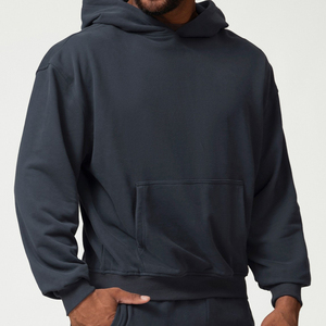 Felpe Personalizzate 100% Cotone Oversize con Collo Tondo, Manica Lunga, Stile Sportivo, Spalle Scese, in <span class=keywords><strong>Pile</strong></span> Pesante, Modello Corto per <span class=keywords><strong>Uomo</strong></span> - Product Image 4