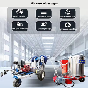 Mantenimiento de carreteras, máquina de marcado por pulverización en frío de carretera empujada a mano, fabricantes de equipos de marcado de temperatura ambiente, venta directa - Product Image 4