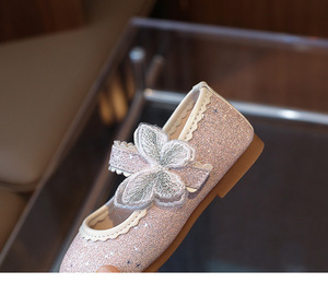 Chaussures plates de princesse pour enfants, chaussures de ballet scintillantes pour filles, ballerines antidérapantes Mary Jane en cuir pour l'école - Product Image 3