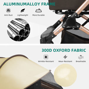 Alüminyum çerçeve EVA tekerlekler ağır katlanabilir taşıyıcı çıkarılabilir tasarım seyahat çözümü kedi köpek evcil hayvan arabası - Product Image 2