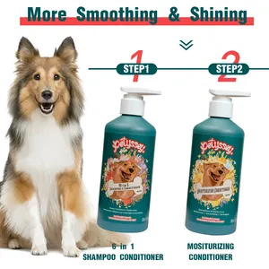 Professionale premio farina d'avena aloe vera pet shampoo pelle pruriginosa cane shampoo 6 in 1 di alta qualità per tutti gli animali domestici clean lilla cappotto