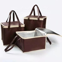Vente en gros de grands sacs à gâteaux isothermes 20L personnalisés Polyester non tissé multicolore pour la livraison de nourriture avec doublure en feuille d'aluminium