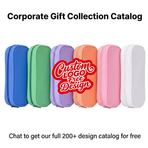 Logo personalizzato cancelleria Soft Zipper Lock School Case Pen Bag Office sacchetti per matite in Silicone con cerniera - Product Image 1