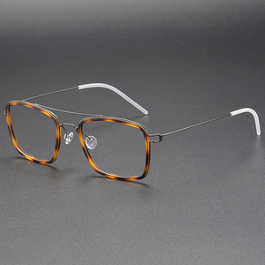 Retro Tortoiseshell TR vít miễn phí tinh khiết titan kính khung 6618 thời trang Đôi Chùm Thiết kế mắt kính khung - Product Image 2