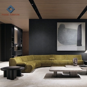 Derniers canapés modulaires modernes en cuir de couleur noire aniline pleine fleur pour salon ensemble Ernest - Product Image 4