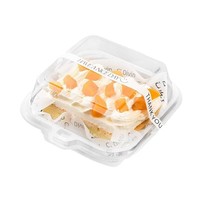 Boîte d'emballage transparente en PET jetable personnalisable pour tiramisu et dessert basque, boîte à gâteau en tranches, boîte à lunch