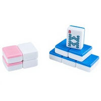 Tuiles de Mahjong Américain Portables en Acrylique Double Couche, Assortiment de Couleurs, Jeu de Société Manuel d'Extérieur pour Divertissement