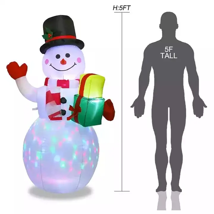 Hot sale gift 4ft christmas inflatable snowman family yard decorations