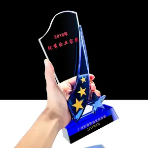 Premio per il trofeo di cristallo con Logo personalizzato con Logo di cristallo regalo di affari di cristallo
