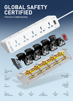 LDNIO SC10610C 100-250V Power Strip Surge Protector soket ekstensi dengan 10 outlet dan USB port penjualan terbaik harga grosir