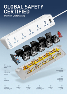 LDNIO SC10610C 100-250V Power Strip <strong>Surge</strong> <strong>Protector</strong> Extension <strong>Socket</strong> with 10 Outlets and USB Ports Best Selling Wholesale Price - Product Image 6