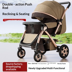 Poussette-lit en métal haute qualité, multifonctionnelle, utilisable assise ou allongée, pliable, pour enfants de 0 à 3 ans, portable - Product Image 5