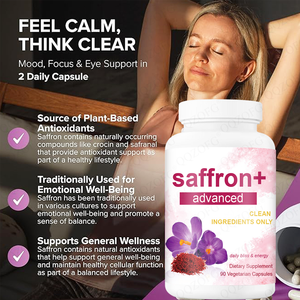 תוסף תזונה מתקדם סאפרון+ 90 כמוסות צמחיות 10 ב-1 תמצית סאפרון ויטמין <span class=keywords><strong>C</strong></span> מגנזיום כורכום אשוגנדה נוגד חמצון - Product Image 5