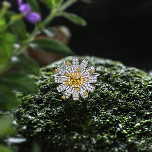 Wholesale Fashion Sterling Silver CZ Engagement Wedding Party Flower Shape Rhodium Plated <b>Dainty</b> <b>Rings</b> 925 Sterling Women - Product Image 4