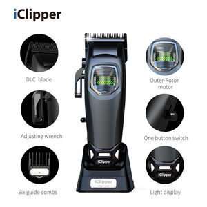 IClipper K812 <span class=keywords><strong>Tagliacapelli</strong></span> Elettrico Professionale per Uomo con Motore a Rotore Esterno Regolabile e Lama DLC per Uso da Barbiere - Product Image 2