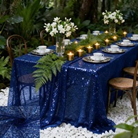 Nappe de table blanche à paillettes de luxe, nappe de table à paillettes personnalisée pour fête, mariage