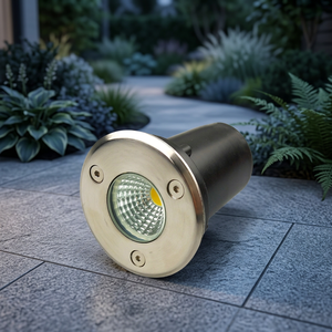 Lampe encastrée au sol en acier inoxydable étanche IP67 LED 3W COB 3500K blanc chaud CRI80 à intensité variable pour jardin et aménagement paysager - Product Image 3