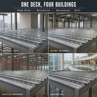 Plaque de plancher métallique en treillis d'acier à installation rapide pour la construction d'installations industrielles – Vente en gros
