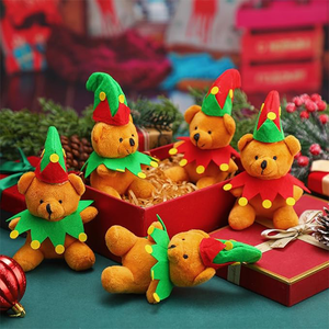 All'ingrosso Mini morbido orso peluche da indossare cappello grande premi in aula di natale elfo orso peluche per bambini adulti festa - Product Image 2