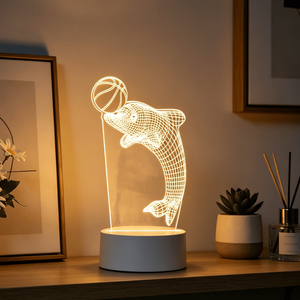 Bedroom Small LED Lamp Holder Night Light Battery Eco-friendly CE Modern 3D Acrylic LED Cordless Sleep Lamp for Kids - Product Image 6