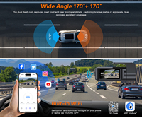 Caméra de tableau de bord 4K WiFi 2 canaux pour voiture, enregistreur DVR avec synchronisation téléphonique, vision nocturne