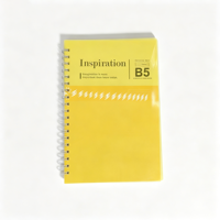 Carnet à spirales B5 imprimé sur mesure, carnet à spirales à couverture rigide, carnet à spirales avec couverture transparente en PP en gros pour étudiants