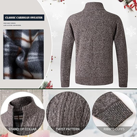 Nouvelle veste slim pour homme automne-hiver, style luxe léger, col uni, cardigan en tricot avec fermeture éclair