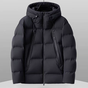 Doudoune à capuche unisexe de luxe léger, imperméable, anti-froid, chaude, isotherme, en duvet de canard blanc - Product Image 4