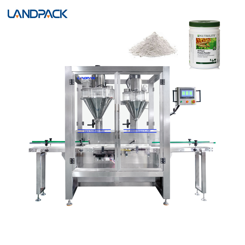 Landpack высокой точности с двойной головкой токарно-винторезный кормления фасовочная машина для порошковых продуктов