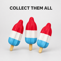 Jouets Squishy en Mousse Souple Texture Cannelée, Goûter Rétro Patriotique Rouge Blanc Bleu, Style Nostalgique Bomb Pop