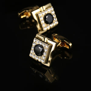 กระดุมข้อมือเสื้อเชิ้ตแก้วหรูหราของผู้ชาย,กระดุมข้อมือประดับพลอยเทียมคริสตัลสีขาวเงาวับ - Product Image 3