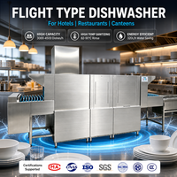 Lave-vaisselle à convoyeur à cuve unique, double rinçage avec système de séchage, électrique, automatique, 4500 plats par heure, pour cantine, hôtel, restaurant
